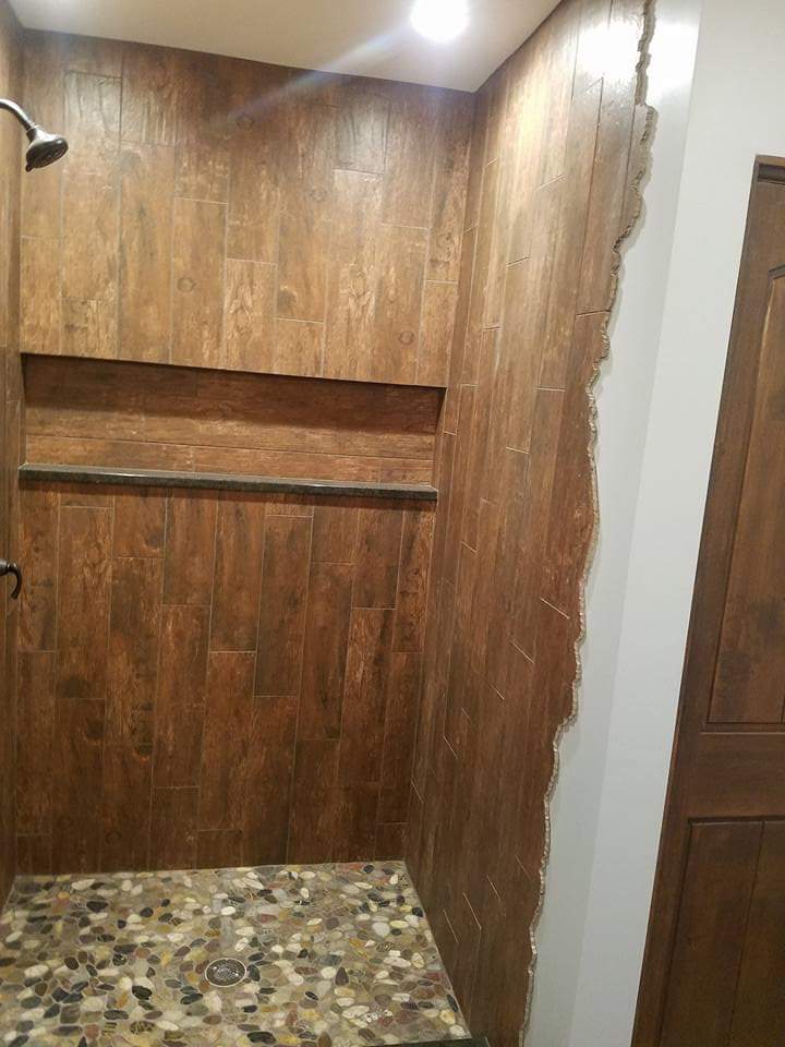 custom tile installation in bathroom
