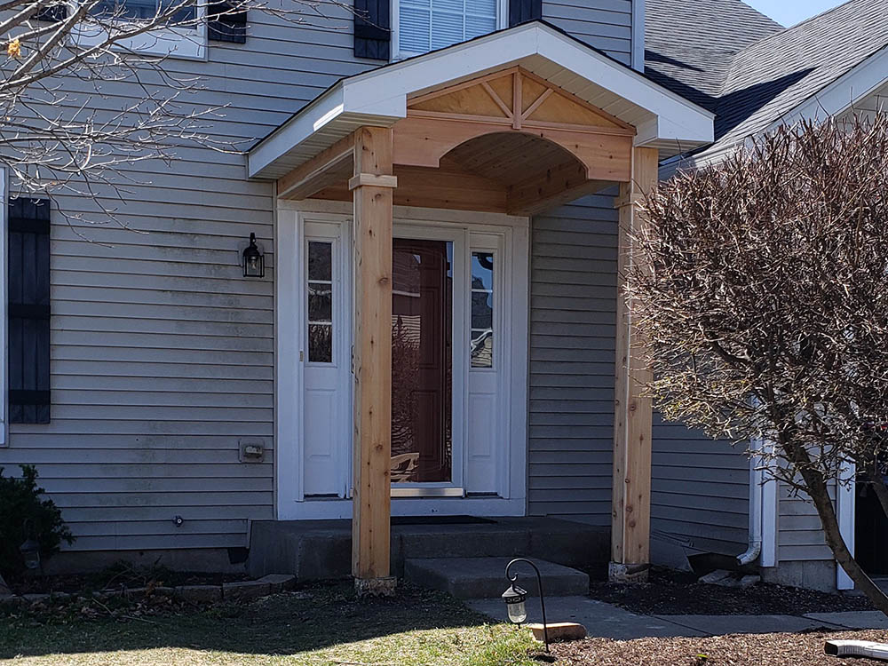 Front door porch construction